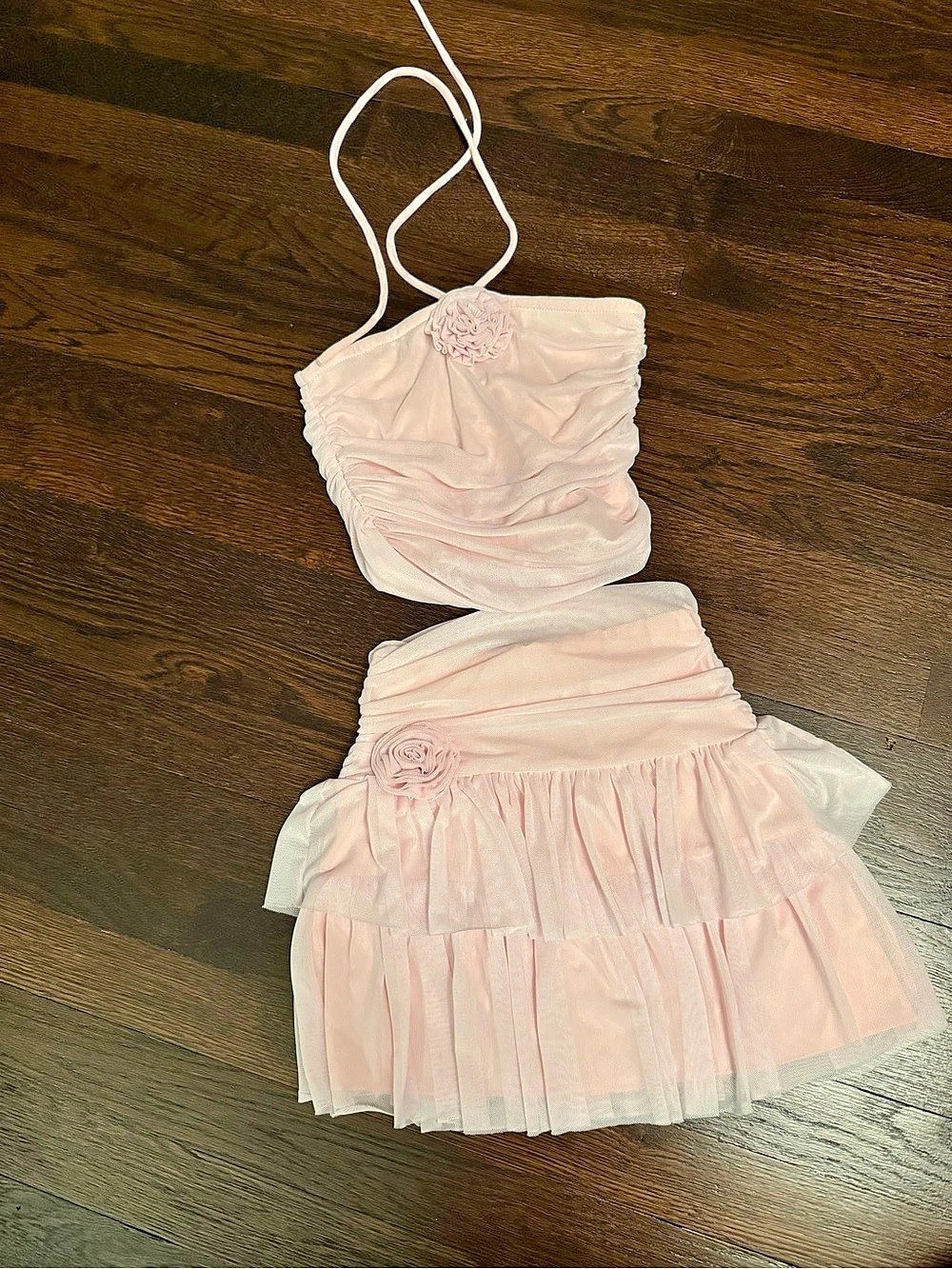 fbz Girls Pink Tulle Two-Piece Set Size Small